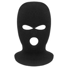 3-Hole Full Face Mask Cover Ski Mask Winter Balaclava Cap Black