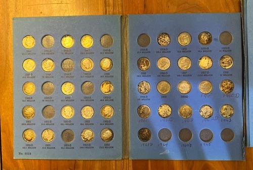 Roosevelt Dime Collection  1946 -1953  - Lot Of 37 In Whitman Book