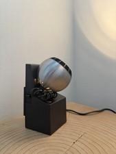 Osram Minispot 41701 mit Wandhalter Space Age schwarz Kugellampe 70er Tischlampe