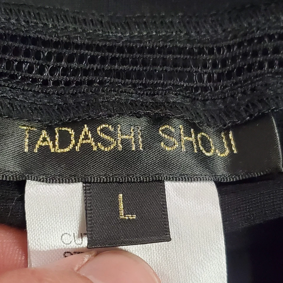 Tadashi Shoji Womens Sleeveless Event Tiered Midi Dress Size L Black Cocktail - Image 4 of 4