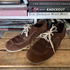 Vtg Right Hand Dexter Suede Leather Bowling Shoes Men's Size 7.5 Brown USA Made