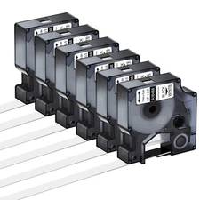 18488 Compatible with DYMO Rhino Industrial Flexible Nylon Label Tape 12mm 6Pack