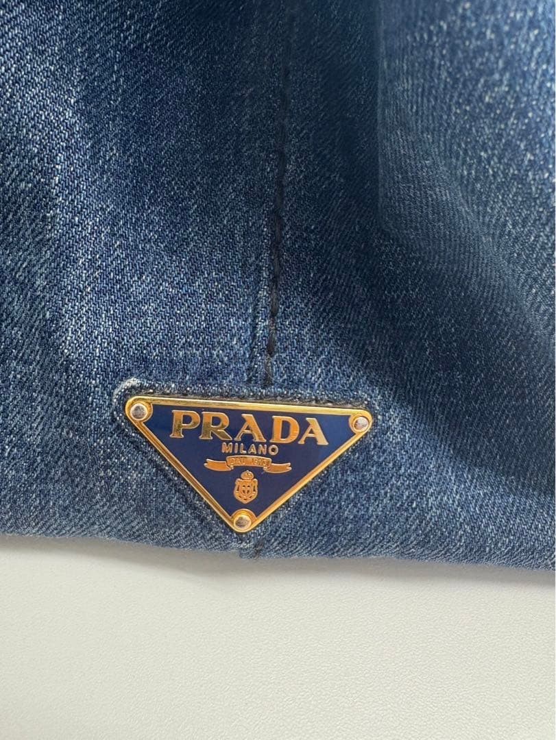 PRADA CANAPA Tote Bag Denim thumbnail 7