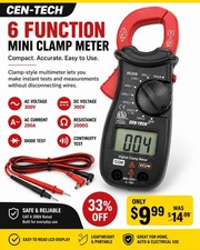 Cen-tech 6-function Mini Clamp Meter - Black Red Cen-tech 6-function Mini Clamp Meter - Black Red