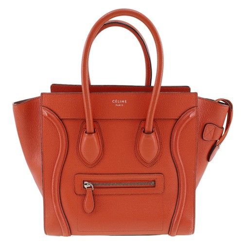 CELINE Luggage micro Handbag Red Calfskin Women