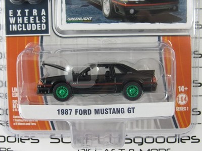 2022 Greenlight GL Muscle Black 1987 FORD MUSTANG GT #GL13010-E Green Machine