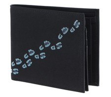 oxmox New Cryptan RFID Protect Querscheinbörse Footsteps Print Cyan Black Neu