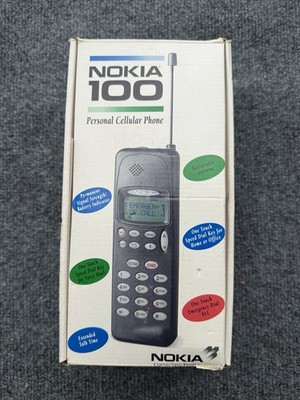 Nokia Vintage 1990 s Model 100 Brick Cell Phone Box, UNTESTED