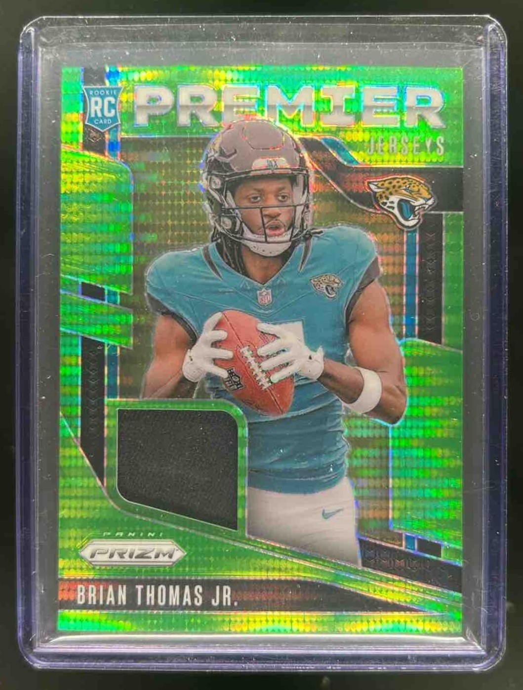 2024 Prizm Brian Thomas Jr. Premier Jerseys RC Neon Green Pulsar #PJ-BTJ Jaguars