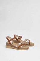 Good For The Sole Tan Flatforms Womens Daywear Sandals