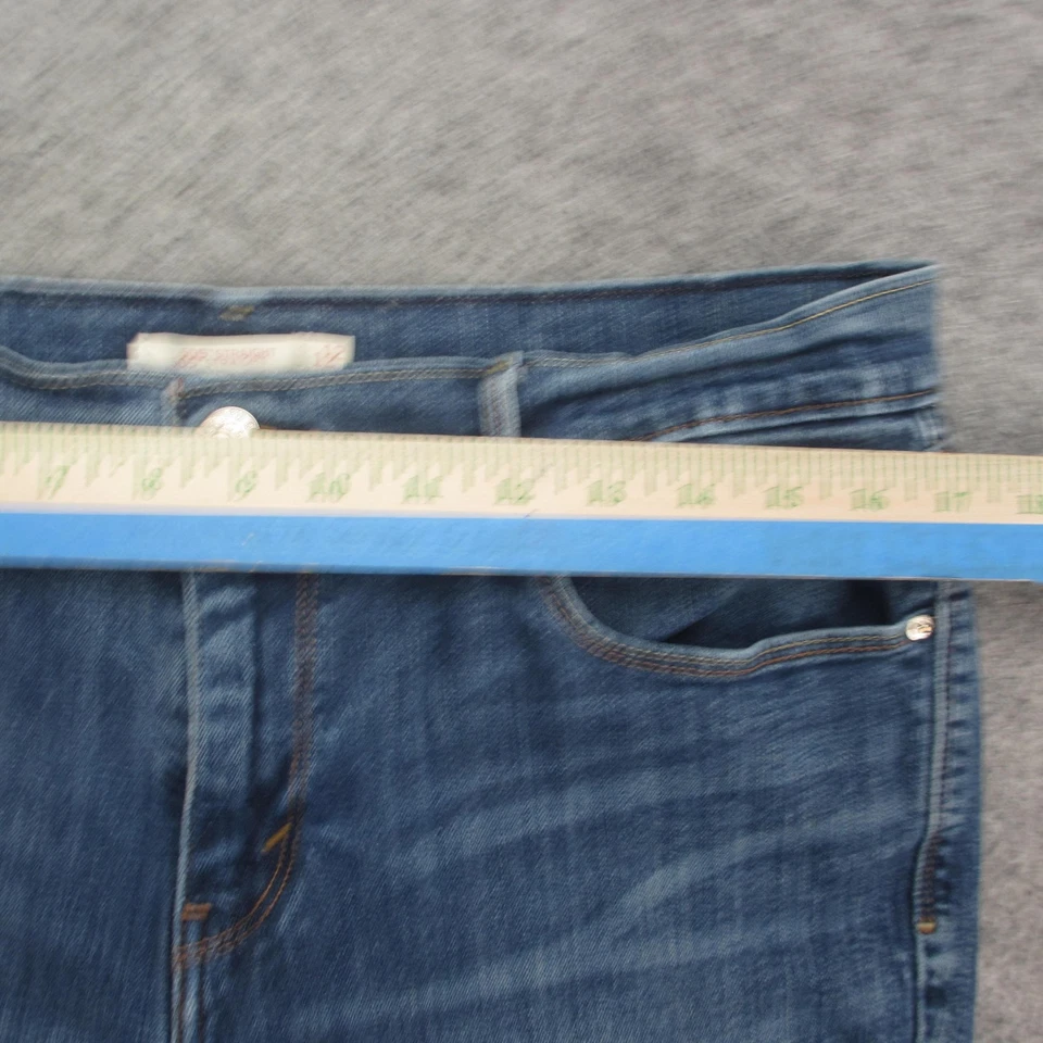 Levis 505 Straight Jeans Womens 12 Long Blue Medium Wash Denim Stretch Classic - Image 3 of 4