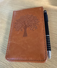 8 PCS Mini Pocket Notepad Holder Set Leather Cover with Pen Memo Refills USA New
