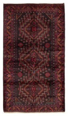 Vintage Geometric Area Rug 3'9'' x 7'0'' Traditional Hand-Knotted Wool Carpet