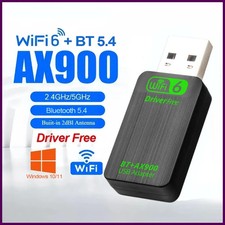 WiFi 6 AX900 Bluetooth 5.4 USB Adapter 2in1 Dongle Dual Band 2.4G 5GHz USB WiFi