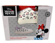 Disney Minnie Mouse Children's Character Sneaker Shoes Rainbow Size 4 youthNEW 