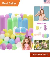 Fillable Easter Eggs 25-Pack, Pastel Colorful Bright Plastic Easter Eggs with...