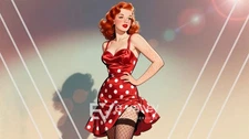 Pinup Girl Digital Product HD Image For Print Retro Vintage Poster Photo Picture