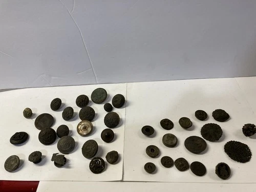 Vintage Brass & Metal Buttons Found Metal Detecting Civil War Era Soldier 30 PCs