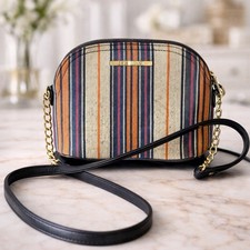 Steve Madden BMAGGIE Multicolor Striped Crossbody Bag Dome Chain Strap