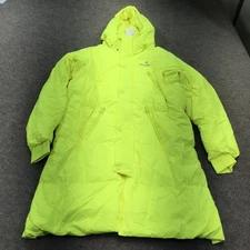 The Arrivals Puffer Jacket Womens Medium Womens Large Neon Yellow Hooded Parka