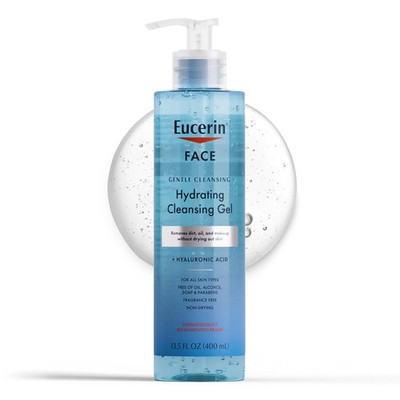 Eucerin Hydrating Gel Cleanser and Makeup Remover for Sensitive Skin 13.5 fl oz