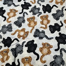 Quilting Cotton Fabric Novelty Print Cats Kittens Kitty 36"x42"