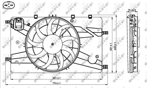 FAN ENGINE COOLING 47757 FOR A 13 DTE 1.2L 2H0/F18D4 1.8L A14NET/14NEL 4cyl - Image 2 of 4