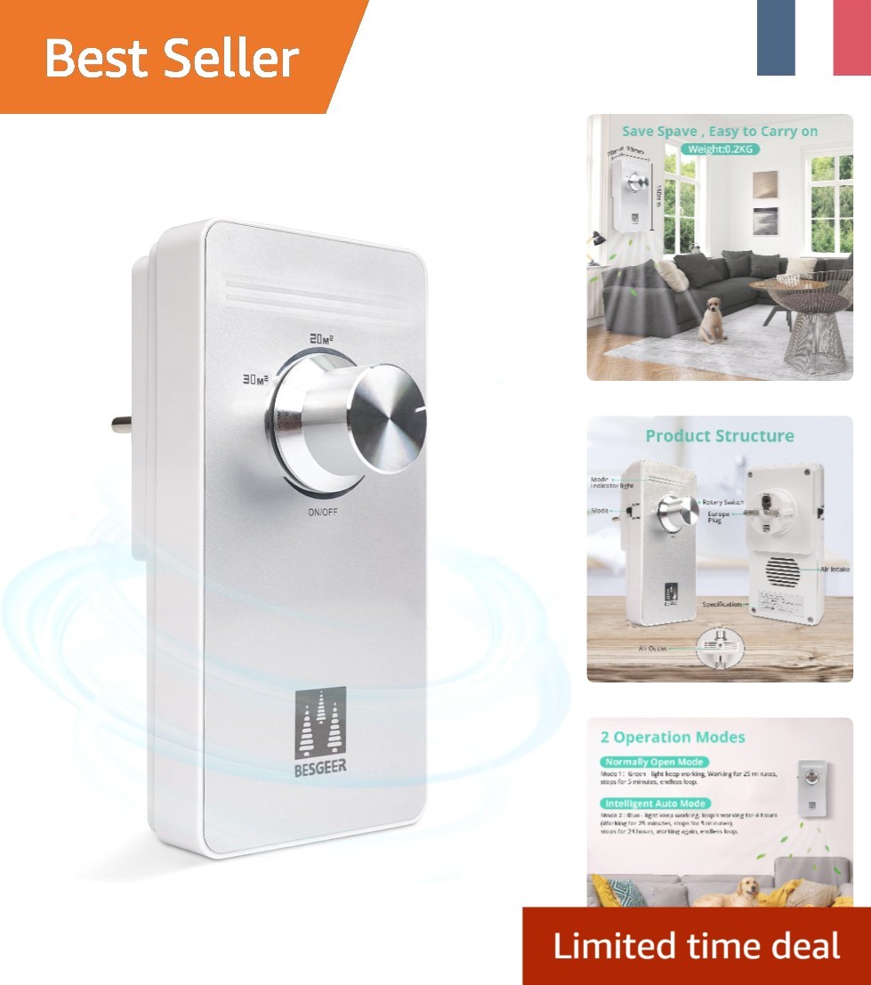 Purificateur d'air HEPA blanc avec générateur d'ozone pour chambre