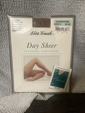 VTG Nice Touch Day Sheer Everyday Pantyhose All Nylon Sandstone Size C Sears