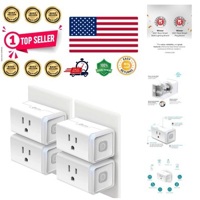 4-Pack Smart Wi-Fi Outlet for Home Automation: Works with Alexa & Google Home