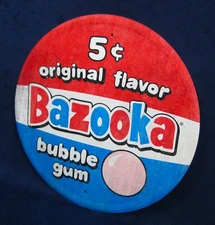 BAZOOKA 5 Cents - *US MADE* - Round Metal Sign - Man Cave Garage Bar Wall Décor