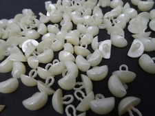 Vintage Ivory White Half-Dome Shank Buttons 13mm Lot of 10 A403
