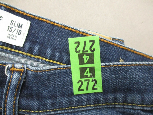 Abercrombie Size 15/16 Kids Unisex Blue Zip Fly Pockets Slim Straight Jeans 272 - Picture 9 of 9