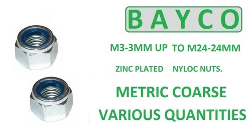 TUERCAS DE NAILON. M3 - M24 TUERCA DE BLOQUEO DE NAILON CHAPADA EN ZINC BZP HEXAGONAL NYLOC - Imagen 2 de 10