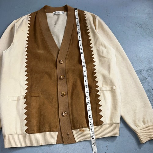 VTG St. Croix Knits Zephyr Wool Cardigan Size L Ivory Old Money Academia Preppy - Picture 6 of 15
