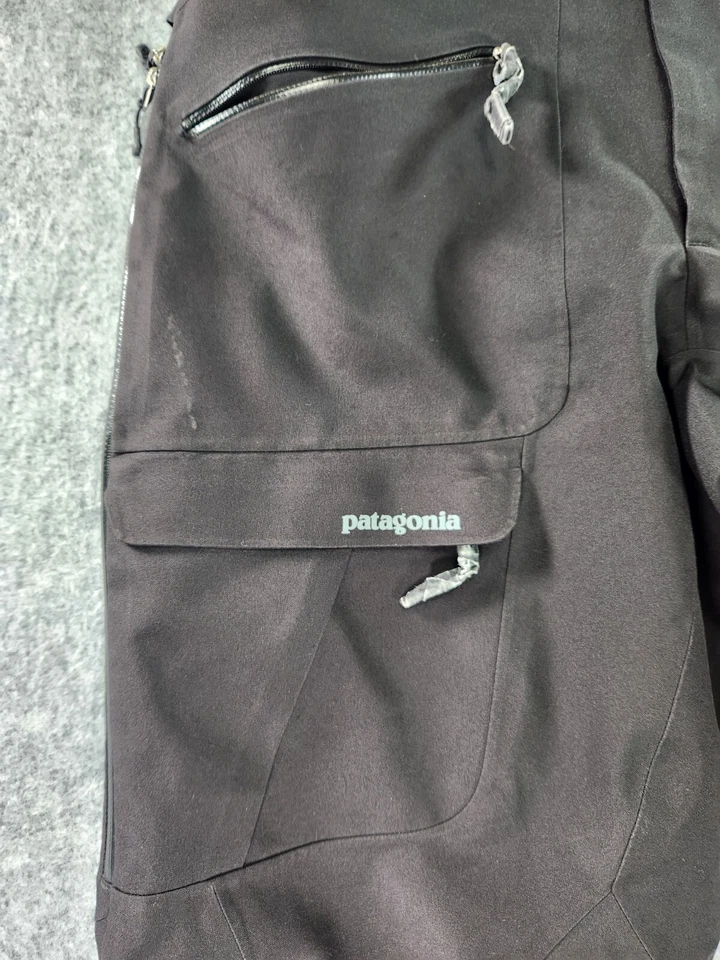 Patagonia Ski Pants Mens Medium Powder Bowl Black Snowboard Zipper Pockets h2no - Image 2 of 4
