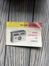 Kodak Instamatic 100 Camera Manual Pamphlet Paper Instructions