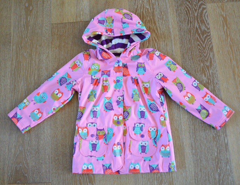Hatley Girls Owls Raincoat Size 6 EUC