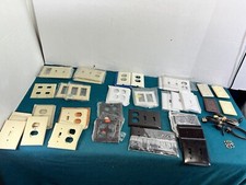 Lot of Outlet Wall Plate Covers Electric Light Switch Plastic Brown White Ivory