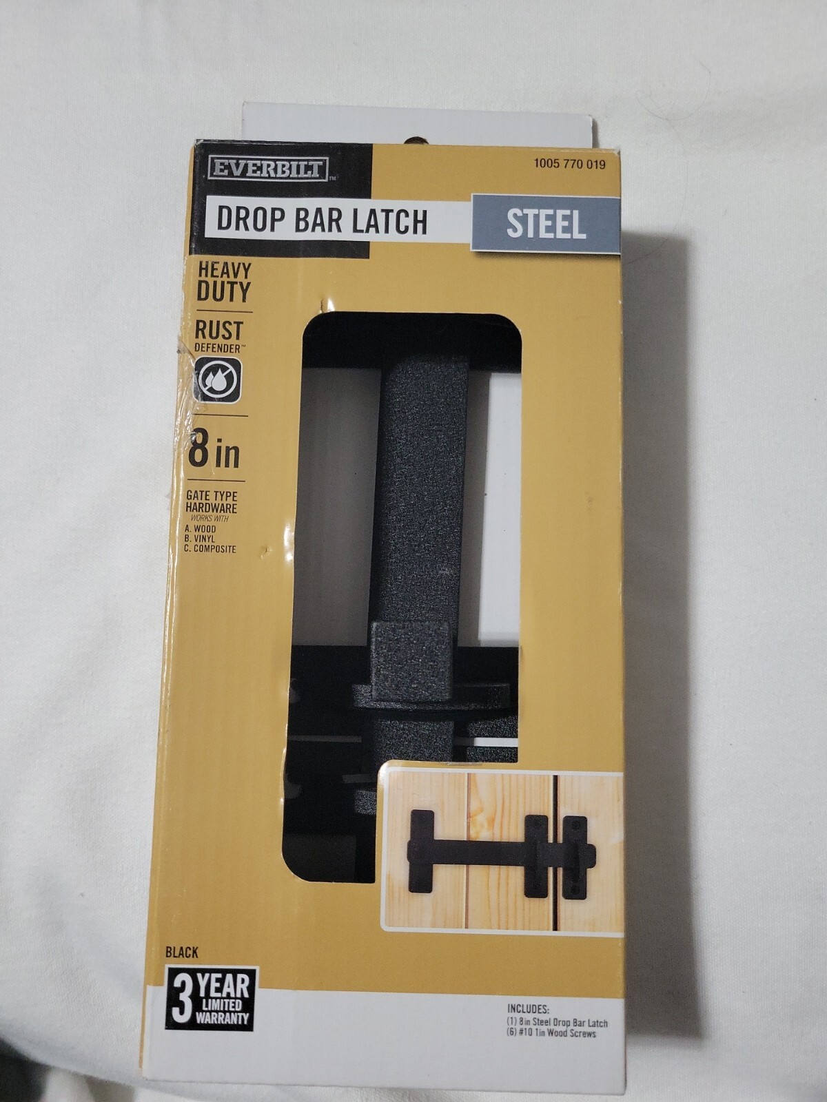 Cerradura deslizante negra puerta cobertizo puerta cierre seguro 8 pulgadas