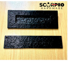 TARGA POSTALE LETTERA GRANDE PESANTE GHISA ANTICA NERA I DOOR FINGER PUSH PLATE