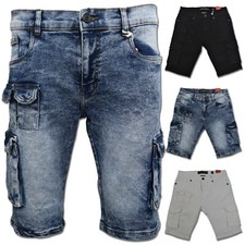 Men's Utility Multi Pockets Premium Denim Jean Shorts 5104 NEW