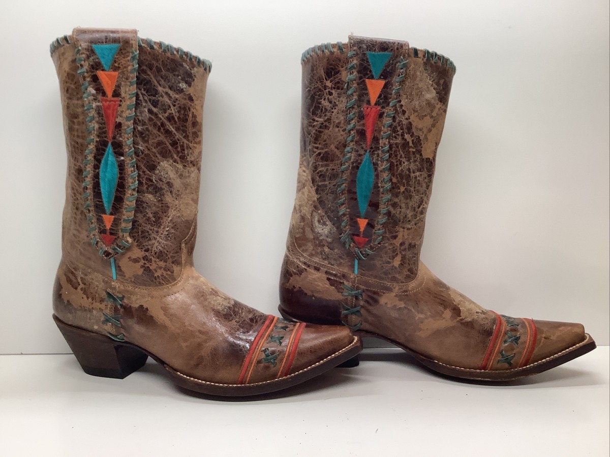 Native Johnny Treklite Boots Stone Brown Size 12 RosarioBrownTooledCowgirlBoots  main image 2
