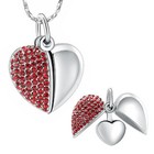 Openable Heart Cremation Urn Pendant Memory Necklace for Cremation Ashes Jewelry
