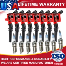 8 Pack Ignition Coil & Platinum Spark Plug Kit For Ford F150 4.6L 5.4L V8 Triton