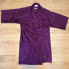 Inner Most 90s Vintage Robe Satin Kimono Robe Paisley Purple Size M