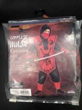 Ninja Halloween Costume Boys Medium Size 8, Seven Piece Set- New - O1