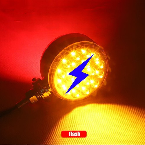 2X LED Amber|Red Dual Face Semi Truck Fender Side Marker Light Turn Signal Round - Picture 4 of 11