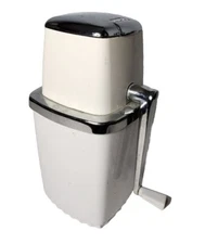 Swing Away Manual Vacuum Table Hand Crank Ice Crusher Grinder White Vtg