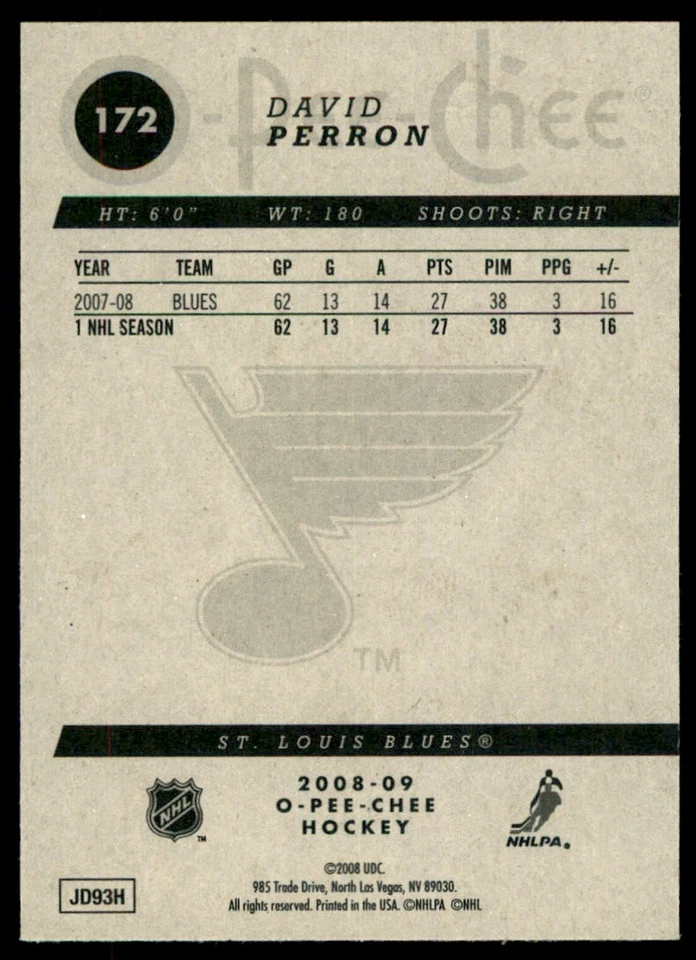 2008-09 O-Pee-Chee David Perron #172 - Image 2 of 2